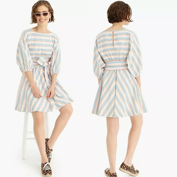 J. Crew Dresses & Skirts - Dolman-Sleeve Mini Dress In Rainbow Seersucker
